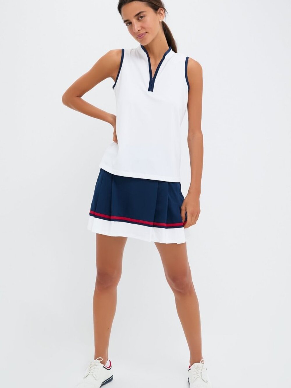Tuckernuck - White Sleeveless Performance Jersey Connors Mock Neck